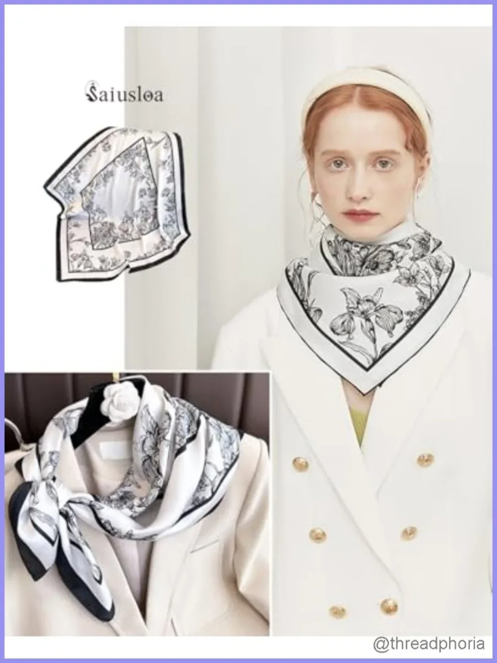 Saiusloa Silky Polyester Satin Square Scarf Neck Head Hair Wrap Bandana